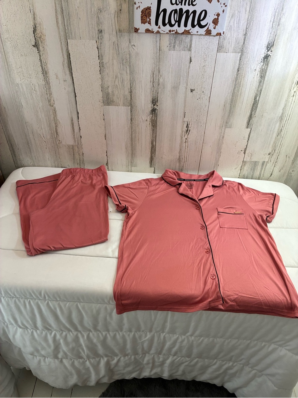 BCBGMaxAzria Coral Pink Short Sleeve Pajama Set for Kids